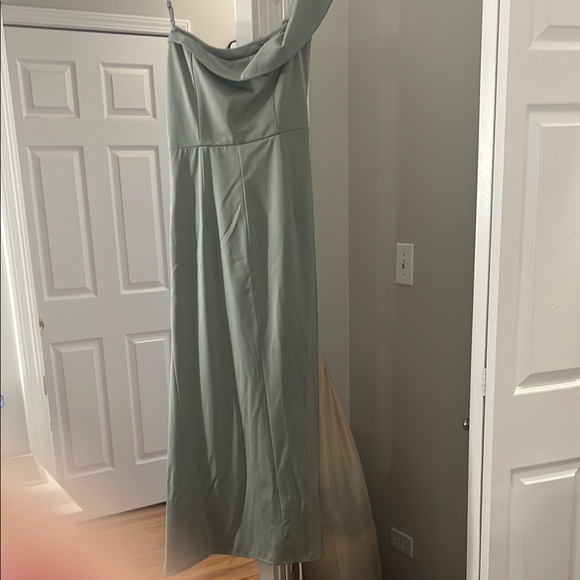 Lulus Sage Green One-Shoulder Dress - Picture 2 of 4